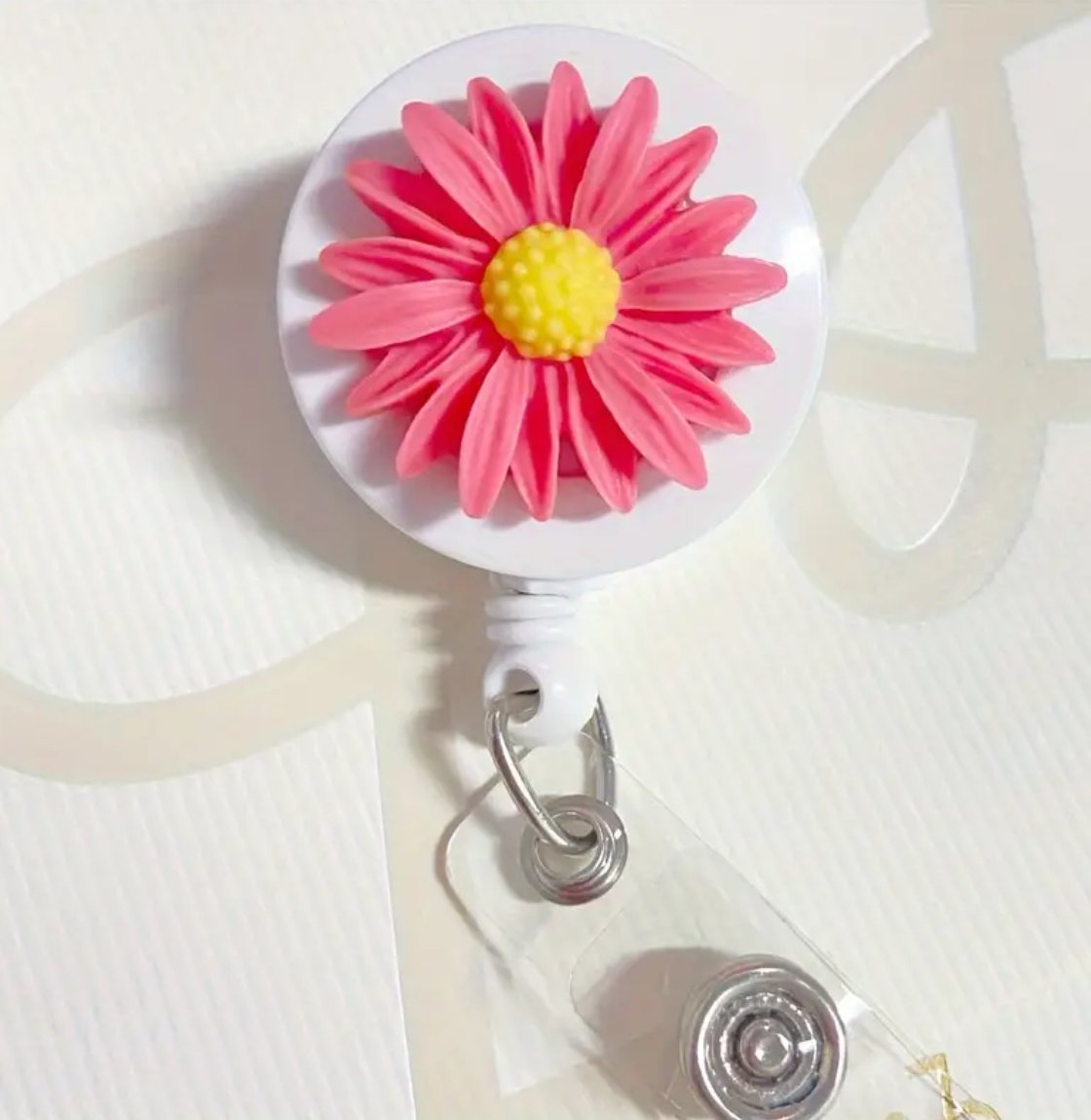 Pink Flower ID holder - Image 1
