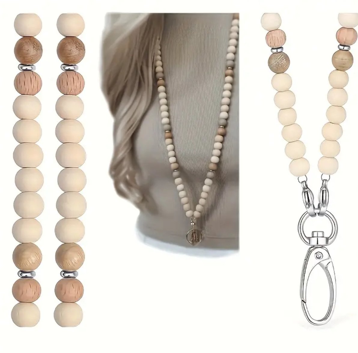 Wooden bead lanyard - Image 1