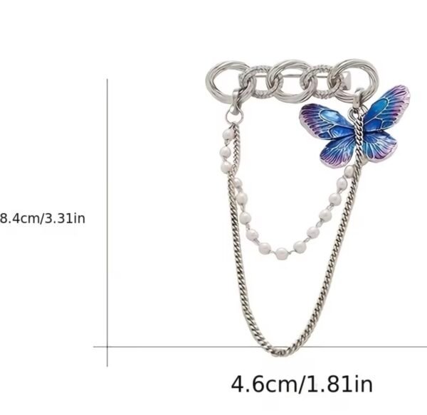 Azure butterfly pearl chain