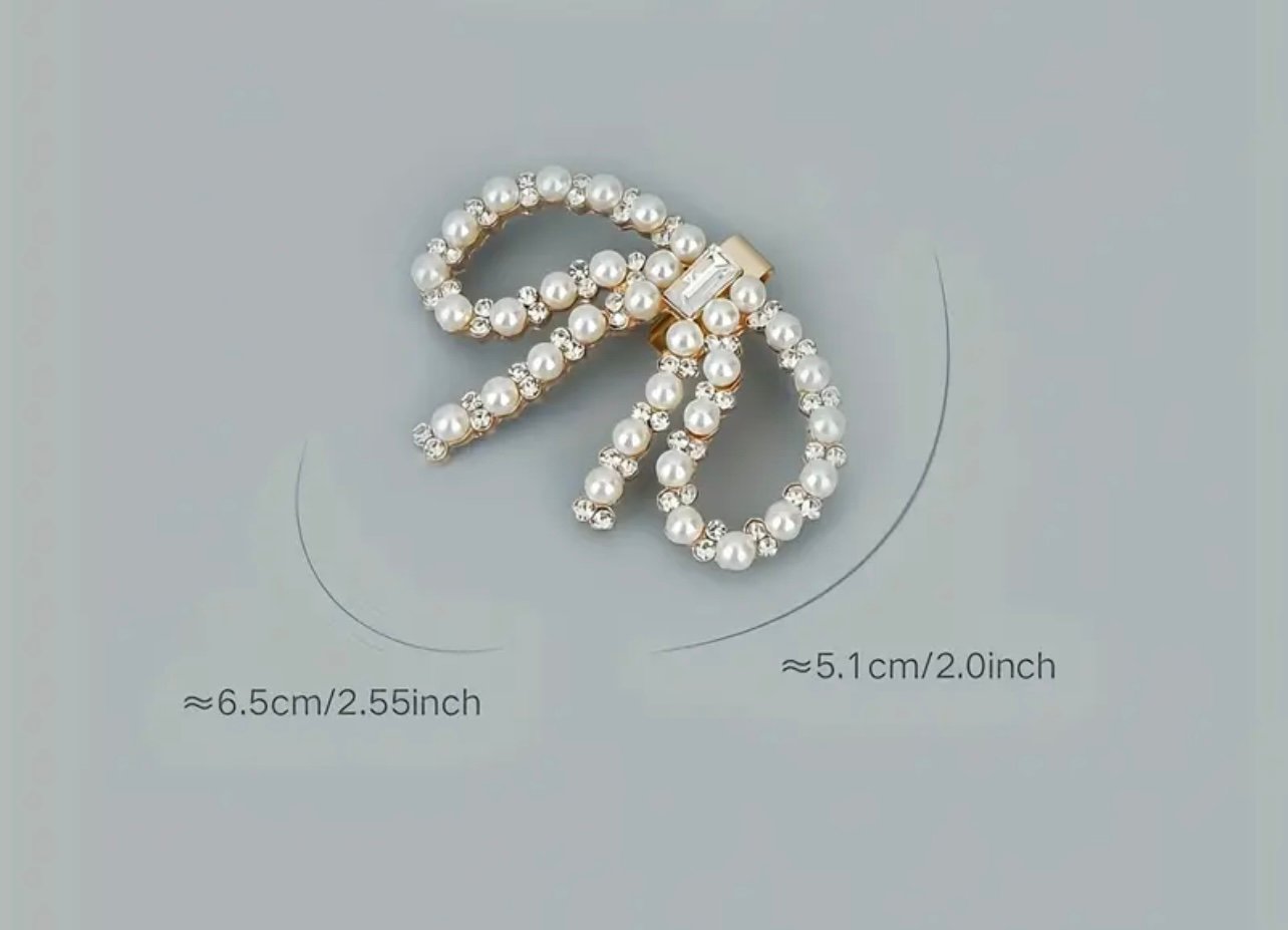 Pearly bow shoe brooch - Image 4