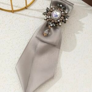 Ladies bow tie-grey - Image 1
