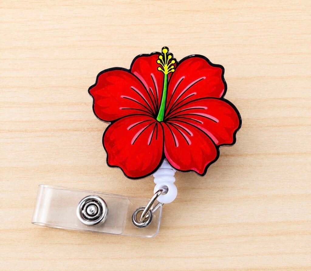 Hibiscus ID retractable holder