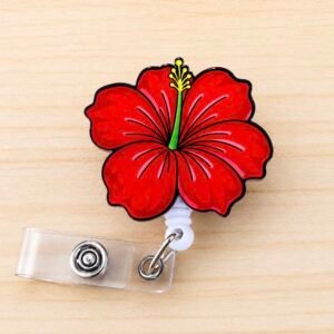 Hibiscus ID retractable holder