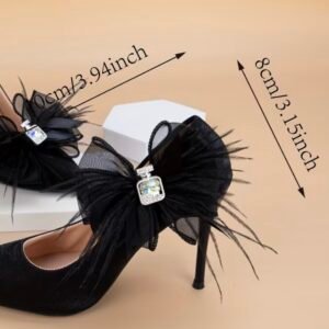 Black feather shoe brooch - Image 2
