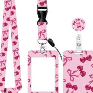 Heart cherry bow lanyard