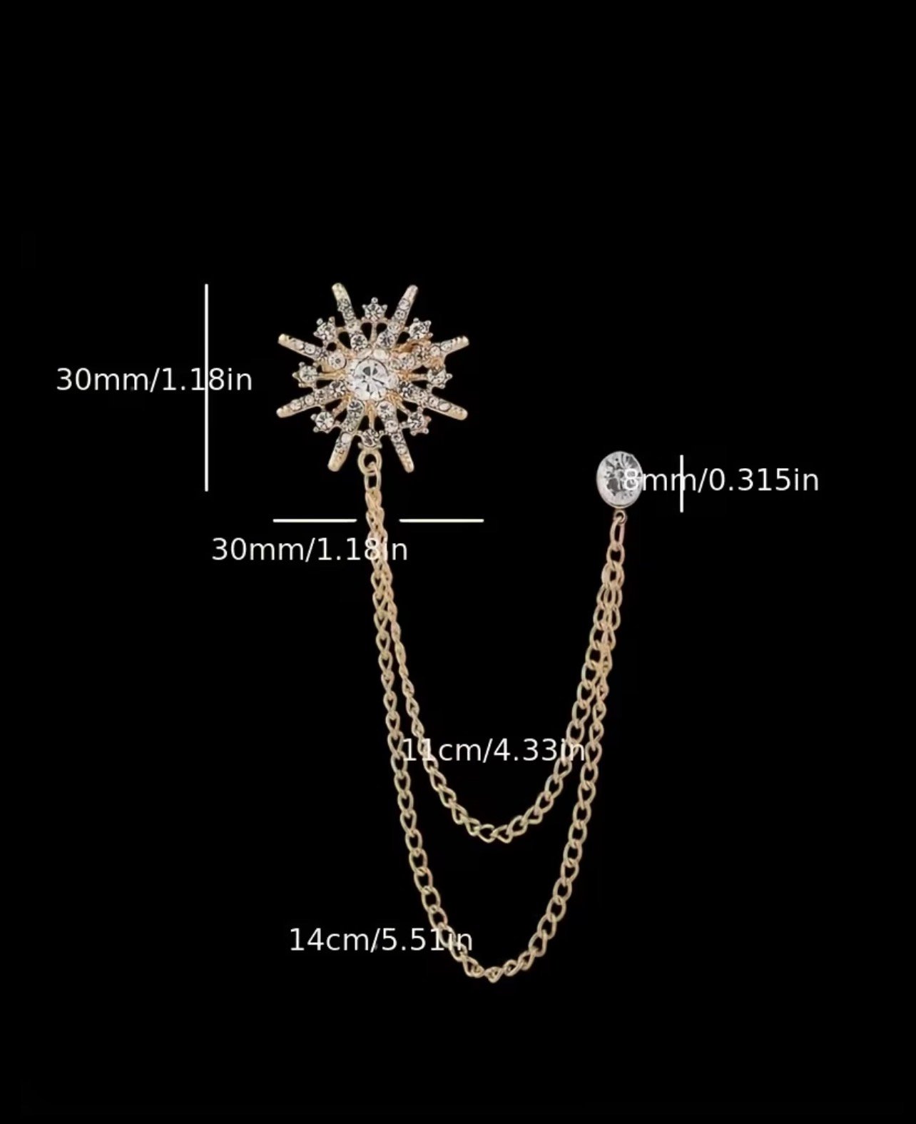 Golden chain brooch - Image 2