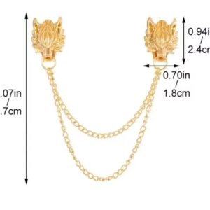 Wolf head chain brooch - Image 2