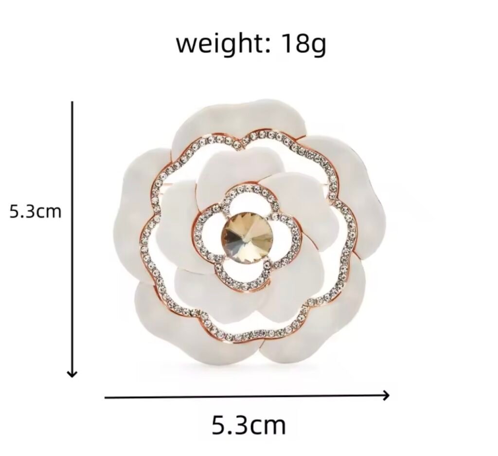 White Camellia brooch
