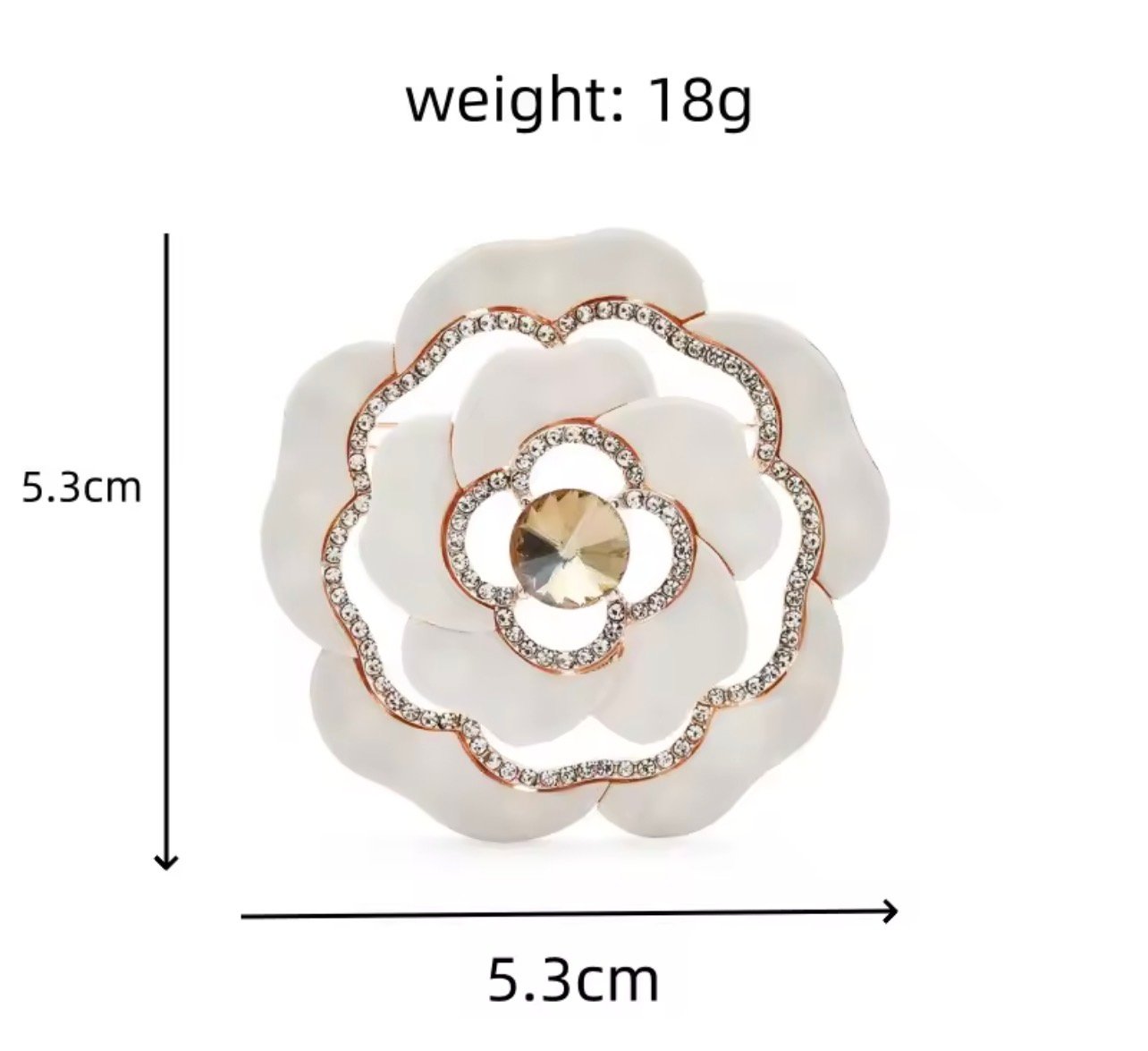 White Camellia brooch - Image 2