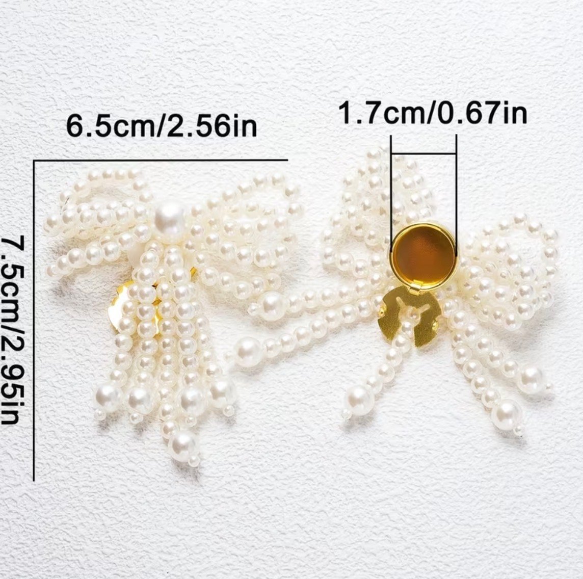 Pearl bow button cover - Image 2