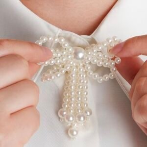 Pearl bow button cover - Image 1