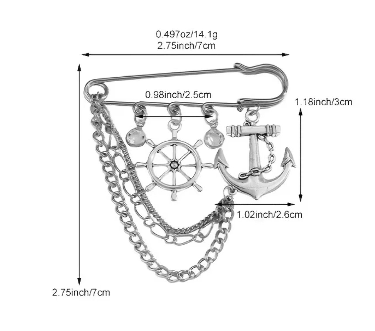 Nautical chain brooch - Image 2