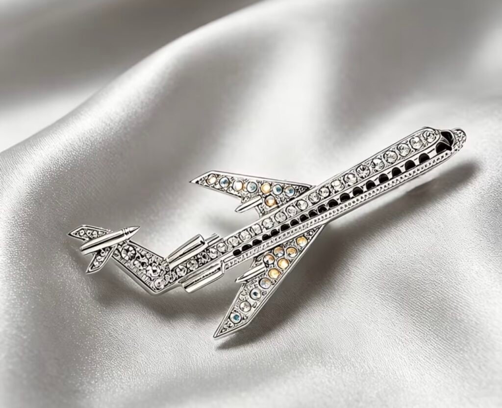 Silver airplane