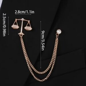 Scales of justice chain brooch - Image 2