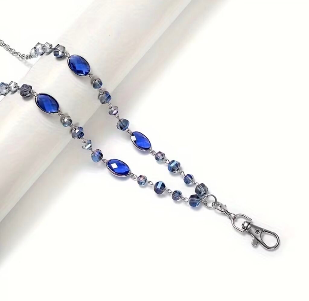 Blue gem lanyard