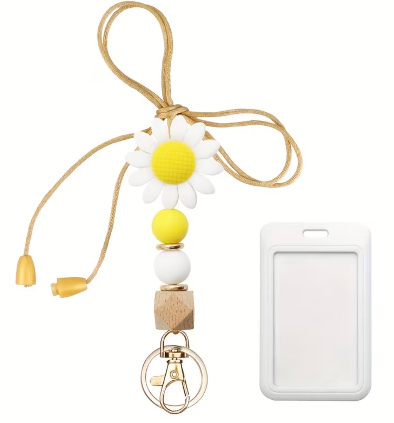 White floral lanyard - Image 1