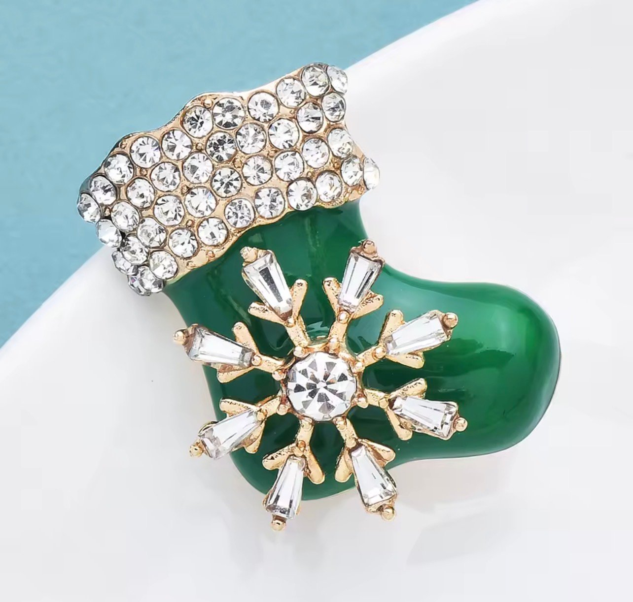 Emerald snowflake stocking - Image 1